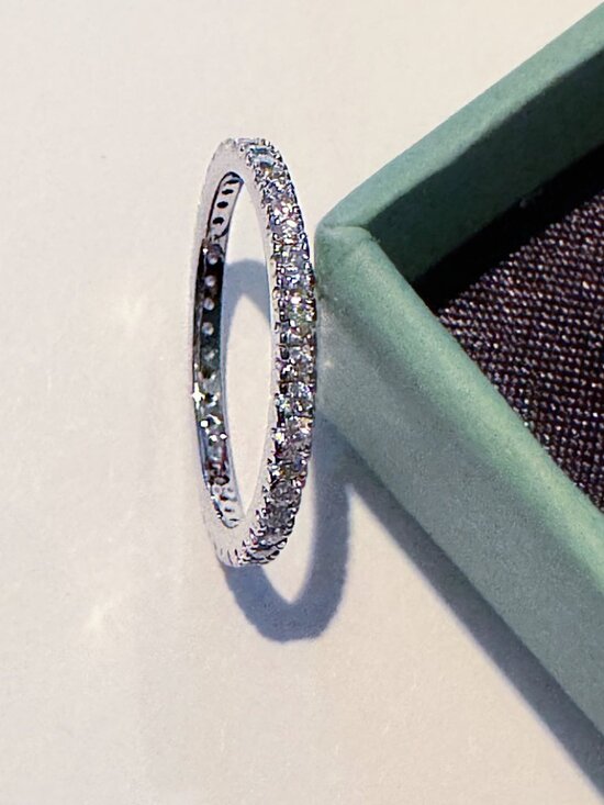 Affy Jewelrs Jewelry - Moissanite Eternity Ring Band Sterling Silver 925 size 5 3/4